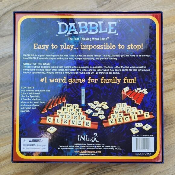 🩵NIB Dabble 2011 Edition Word Game - Picture 9 of 11